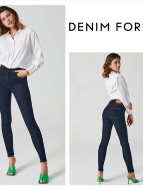 Denim Forum Dark Indigo The Lola High Rise Skinny 30L size 26